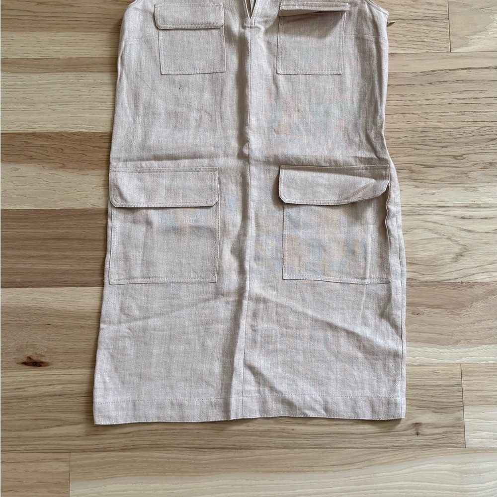 Theory Sleeveless Tan Shift Dress Linen Blend Size 0 - Picture 10 of 14